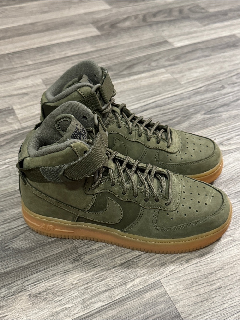 Nike Air Force 1 High WB GS medium olive sneakers kids sz 4.5Y